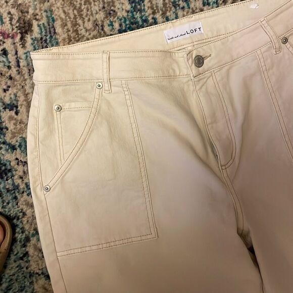 LOFT Women's Cream Jeans - Picture 4 of 5